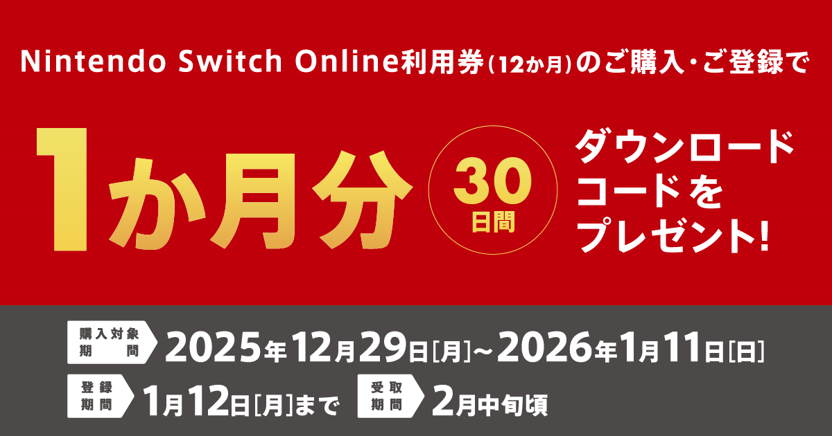 セブン‐イレブン | Nintendo Switch Online【個人プラン12か月】利用券
